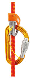 Petzl Sm'D karabiner connected to Tibloc