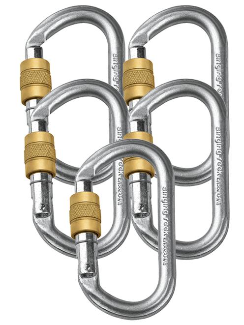 Singing Rock Kit Option Oval Steel Screwgate Karabiner x 5