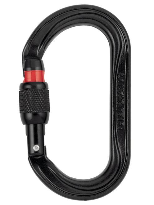 Petzl Oxan Black Screw Lock Oval Steel Karabiner
