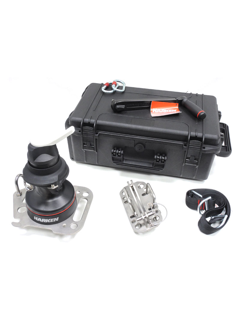 Harken LokHead Winch self-tailing man riding capstan winch